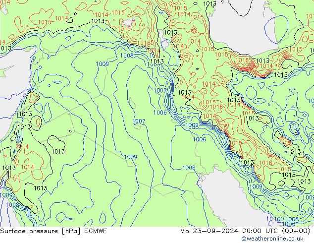 pressão do solo ECMWF Seg 23.09.2024 00 UTC