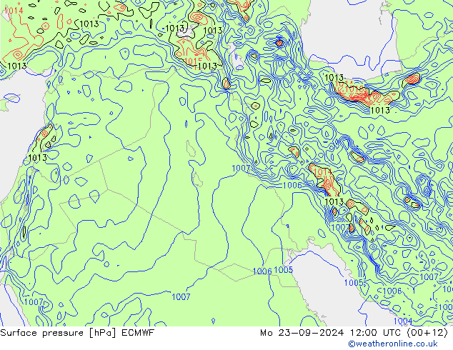 приземное давление ECMWF пн 23.09.2024 12 UTC