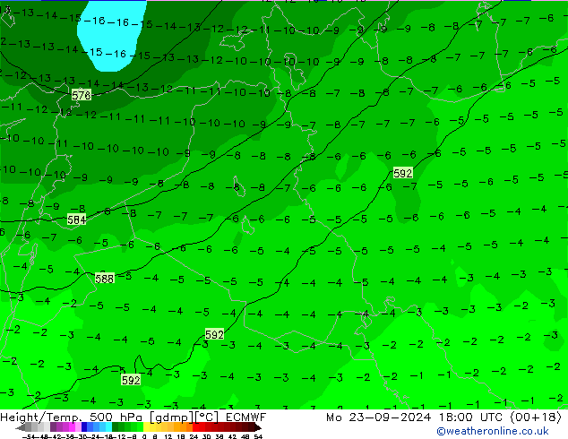 Z500/Rain (+SLP)/Z850 ECMWF lun 23.09.2024 18 UTC