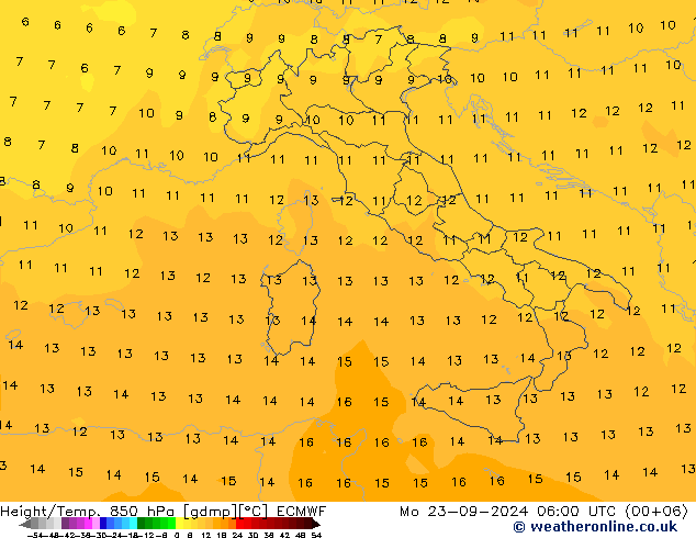 Z500/Rain (+SLP)/Z850 ECMWF Po 23.09.2024 06 UTC