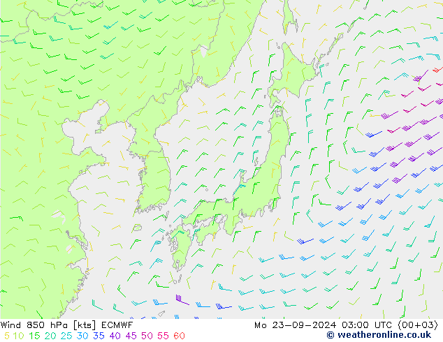 Wind 850 hPa ECMWF Po 23.09.2024 03 UTC