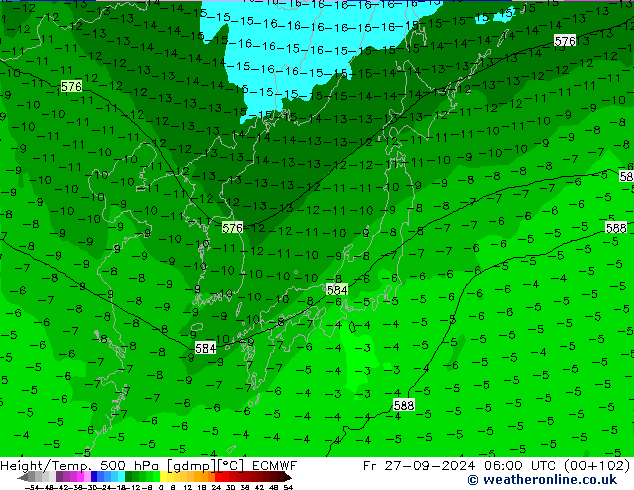 Z500/Rain (+SLP)/Z850 ECMWF Pá 27.09.2024 06 UTC