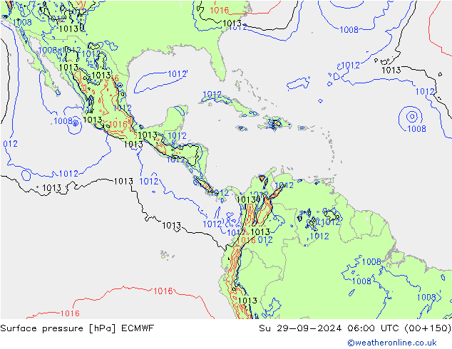 Surface pressure ECMWF Su 29.09.2024 06 UTC