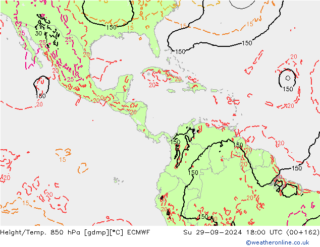 Z500/Rain (+SLP)/Z850 ECMWF dom 29.09.2024 18 UTC