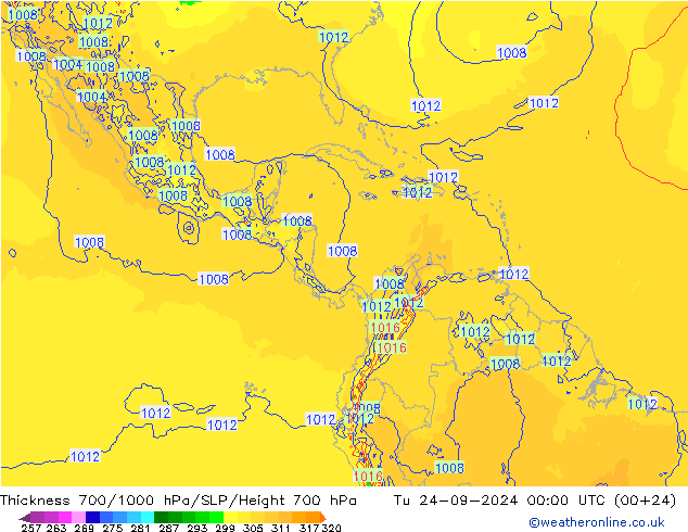 Thck 700-1000 hPa ECMWF Út 24.09.2024 00 UTC