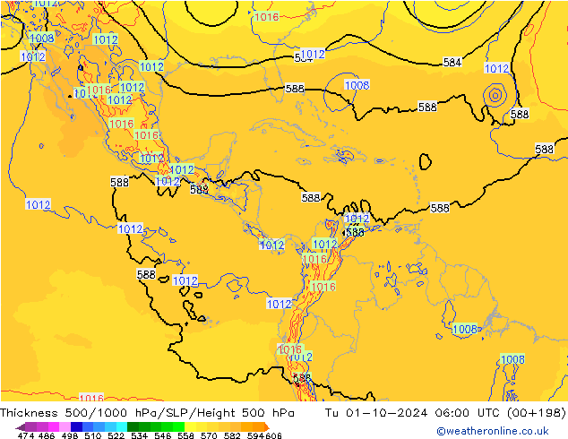 Thck 500-1000hPa ECMWF mar 01.10.2024 06 UTC