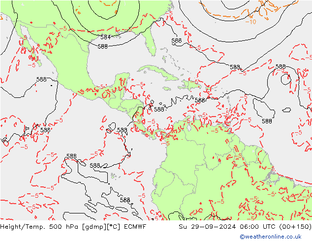 Height/Temp. 500 hPa ECMWF  29.09.2024 06 UTC