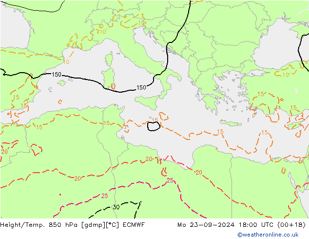 Z500/Rain (+SLP)/Z850 ECMWF lun 23.09.2024 18 UTC