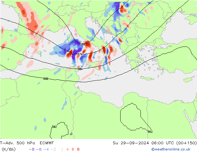 T-Adv. 500 hPa ECMWF Dom 29.09.2024 06 UTC