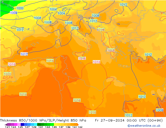 Thck 850-1000 hPa ECMWF Fr 27.09.2024 00 UTC