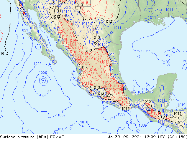 Yer basıncı ECMWF Pzt 30.09.2024 12 UTC