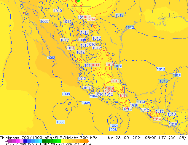 Dikte700-1000 hPa ECMWF ma 23.09.2024 06 UTC