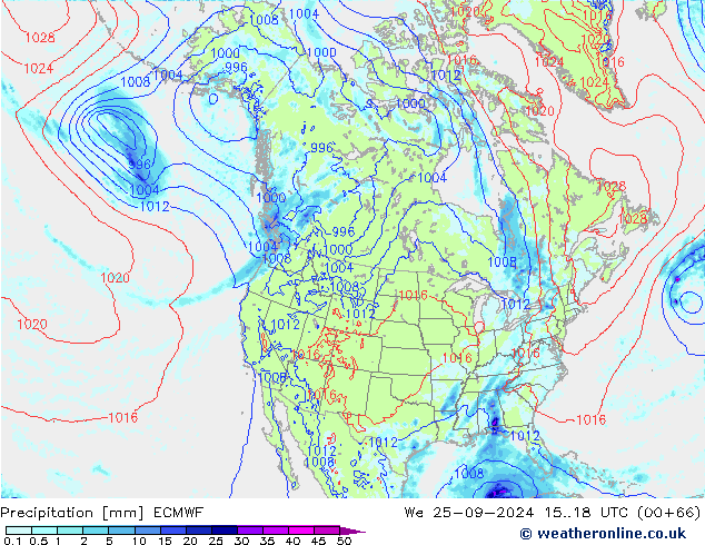 Niederschlag ECMWF Mi 25.09.2024 18 UTC