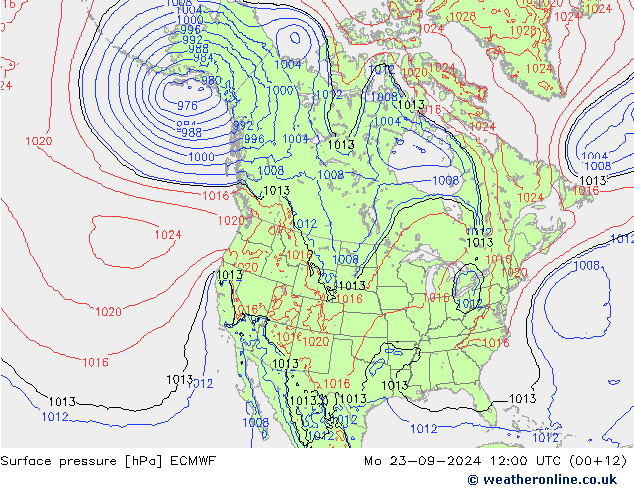 Luchtdruk (Grond) ECMWF ma 23.09.2024 12 UTC