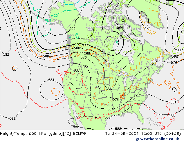 Height/Temp. 500 hPa ECMWF  24.09.2024 12 UTC