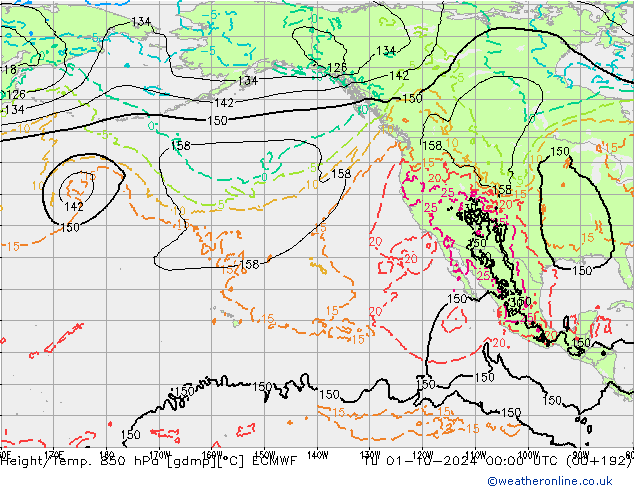 Z500/Rain (+SLP)/Z850 ECMWF  01.10.2024 00 UTC