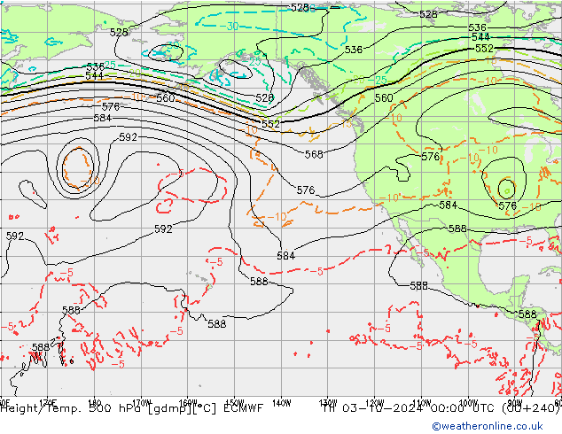 Z500/Rain (+SLP)/Z850 ECMWF  03.10.2024 00 UTC