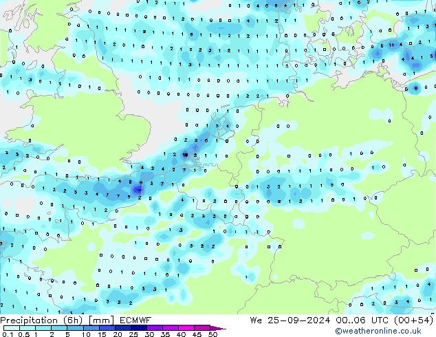 Z500/Rain (+SLP)/Z850 ECMWF St 25.09.2024 06 UTC