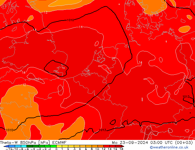 Theta-W 850hPa ECMWF Pzt 23.09.2024 03 UTC