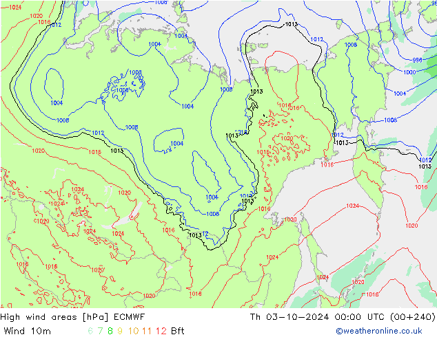 Windvelden ECMWF do 03.10.2024 00 UTC