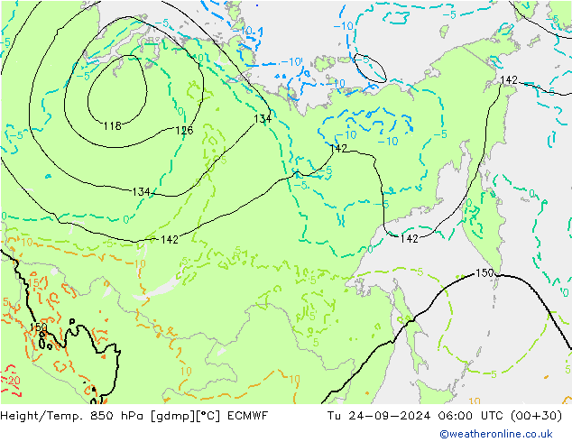 Z500/Rain (+SLP)/Z850 ECMWF mar 24.09.2024 06 UTC