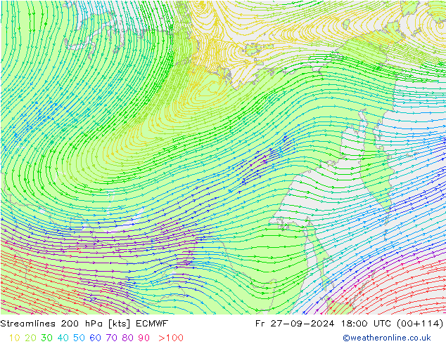  200 hPa ECMWF  27.09.2024 18 UTC