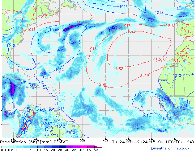 Z500/Rain (+SLP)/Z850 ECMWF  24.09.2024 00 UTC