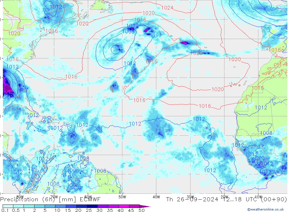 Yağış (6h) ECMWF Per 26.09.2024 18 UTC