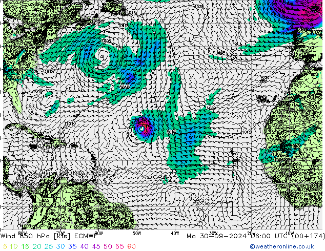 Wind 850 hPa ECMWF Mo 30.09.2024 06 UTC