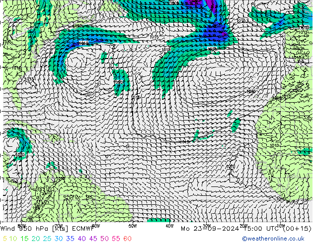 Vento 950 hPa ECMWF lun 23.09.2024 15 UTC