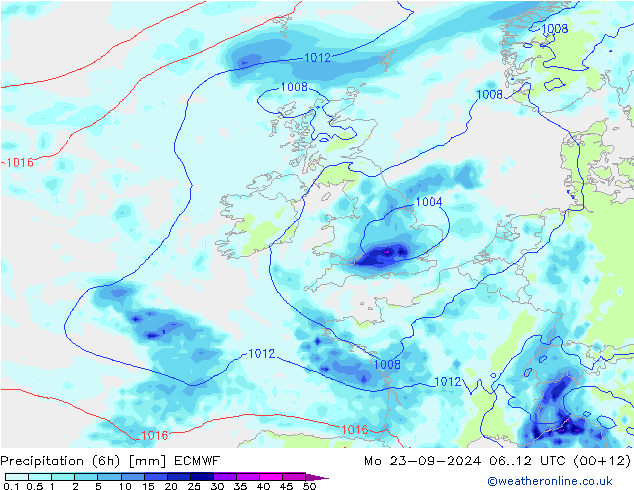 Z500/Rain (+SLP)/Z850 ECMWF  23.09.2024 12 UTC