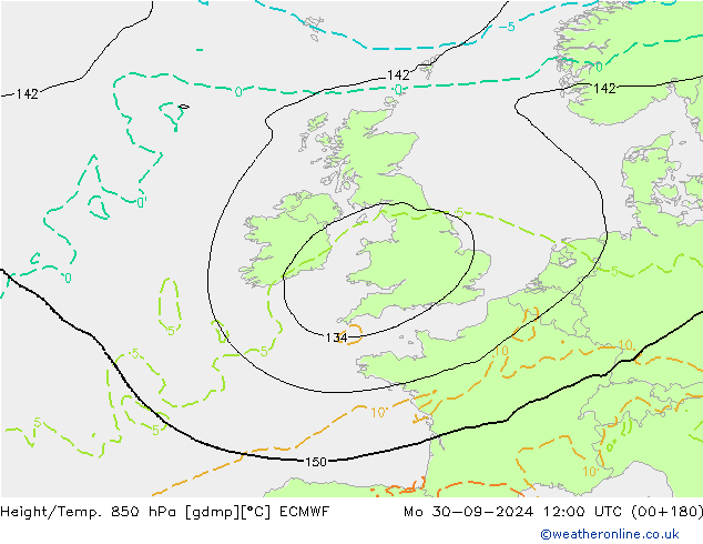 Z500/Rain (+SLP)/Z850 ECMWF lun 30.09.2024 12 UTC