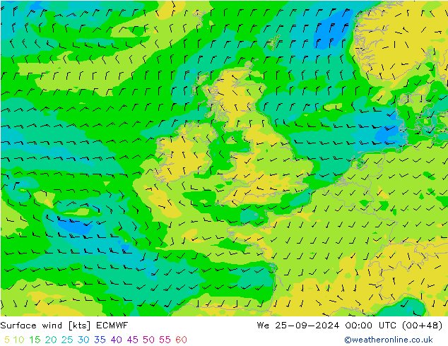  10 m ECMWF  25.09.2024 00 UTC