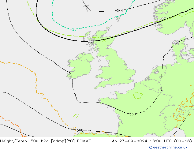 Z500/Rain (+SLP)/Z850 ECMWF Po 23.09.2024 18 UTC