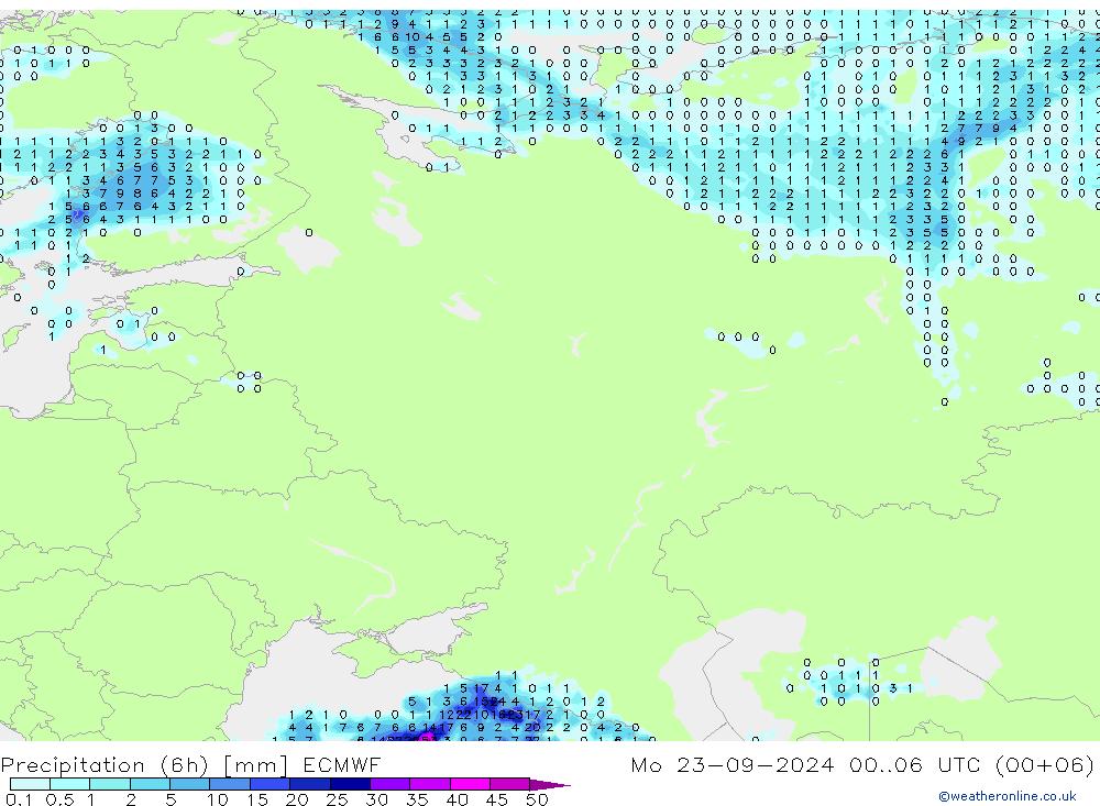 Z500/Rain (+SLP)/Z850 ECMWF Po 23.09.2024 06 UTC