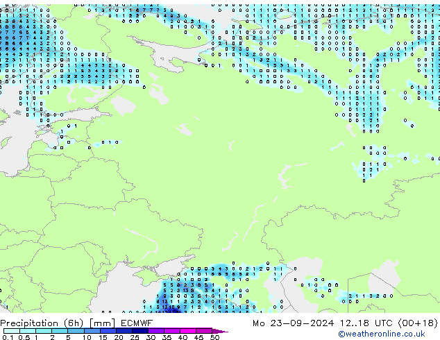 Z500/Yağmur (+YB)/Z850 ECMWF Pzt 23.09.2024 18 UTC