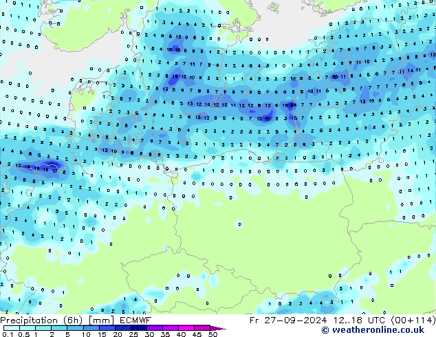 Z500/Rain (+SLP)/Z850 ECMWF  27.09.2024 18 UTC