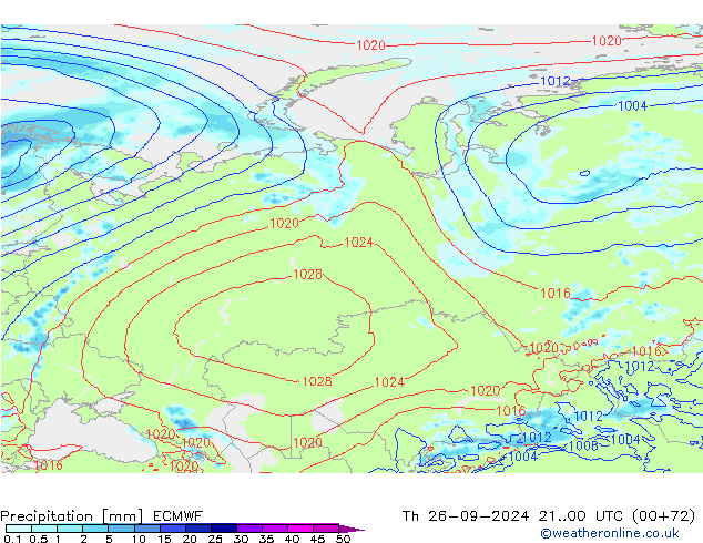 Précipitation ECMWF jeu 26.09.2024 00 UTC