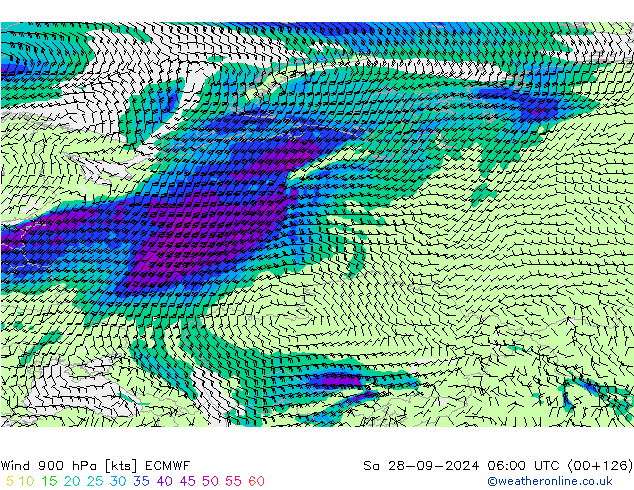 Wind 900 hPa ECMWF Sa 28.09.2024 06 UTC