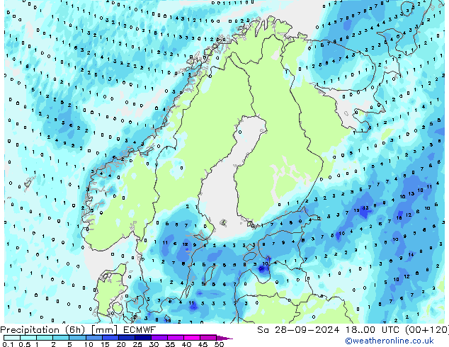 Z500/Rain (+SLP)/Z850 ECMWF sam 28.09.2024 00 UTC