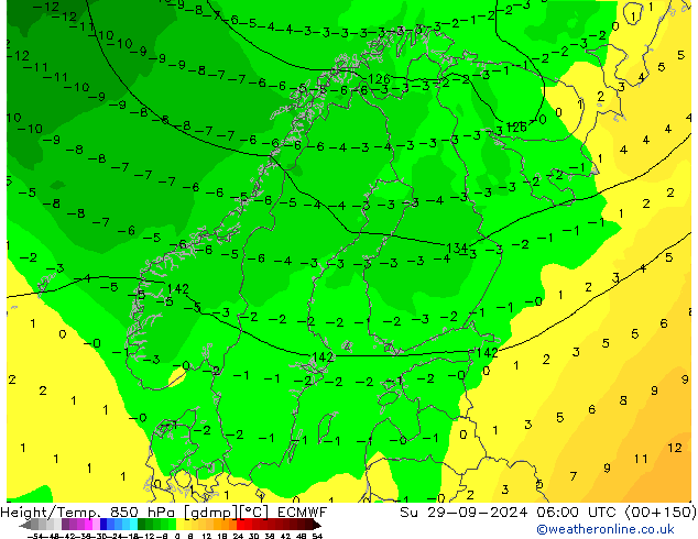 Z500/Rain (+SLP)/Z850 ECMWF nie. 29.09.2024 06 UTC