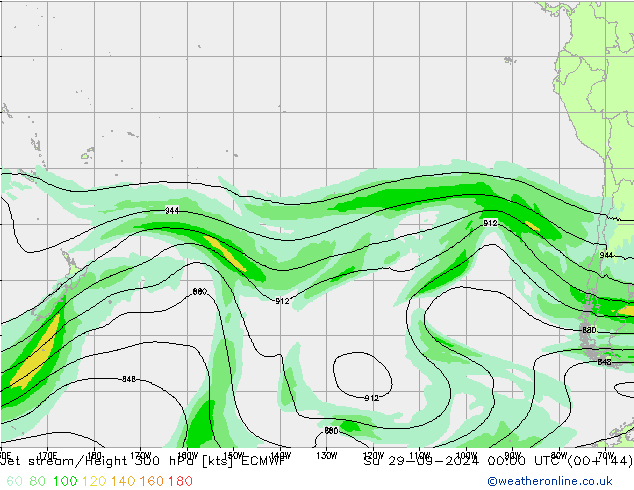 Jet stream/Height 300 hPa ECMWF Su 29.09.2024 00 UTC