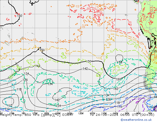 Z500/Rain (+SLP)/Z850 ECMWF Út 24.09.2024 06 UTC