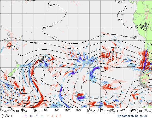 T-Adv. 500 hPa ECMWF Mo 30.09.2024 06 UTC