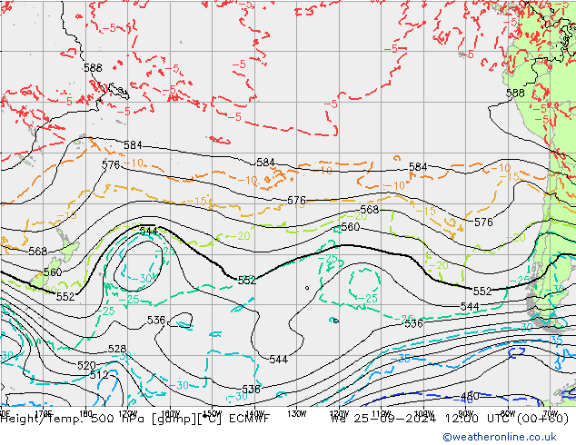 Z500/Regen(+SLP)/Z850 ECMWF wo 25.09.2024 12 UTC