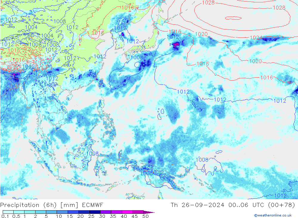 Z500/Rain (+SLP)/Z850 ECMWF Th 26.09.2024 06 UTC