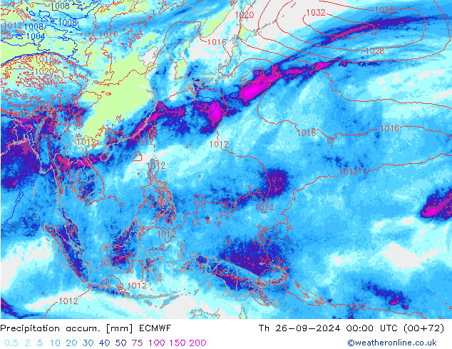 Précipitation accum. ECMWF jeu 26.09.2024 00 UTC