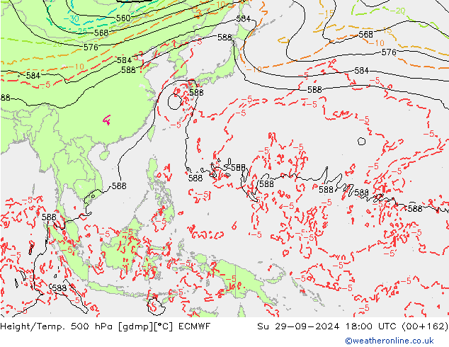 Z500/Rain (+SLP)/Z850 ECMWF dom 29.09.2024 18 UTC