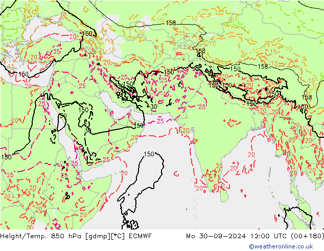 Z500/Rain (+SLP)/Z850 ECMWF Mo 30.09.2024 12 UTC