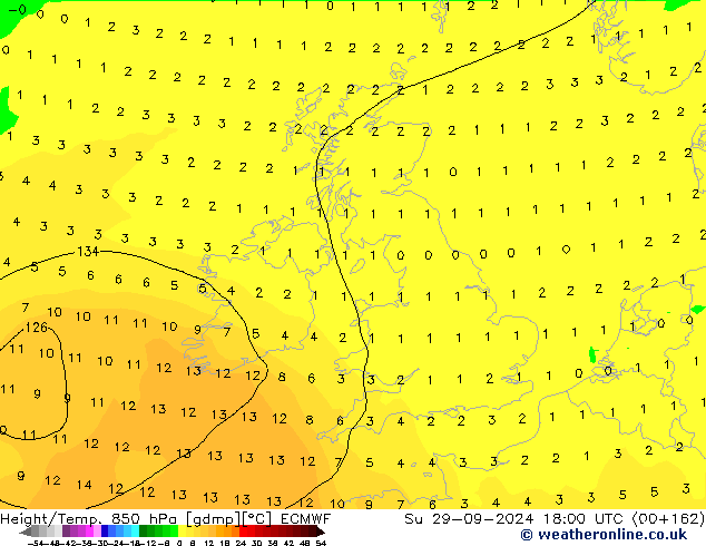 Z500/Rain (+SLP)/Z850 ECMWF Su 29.09.2024 18 UTC